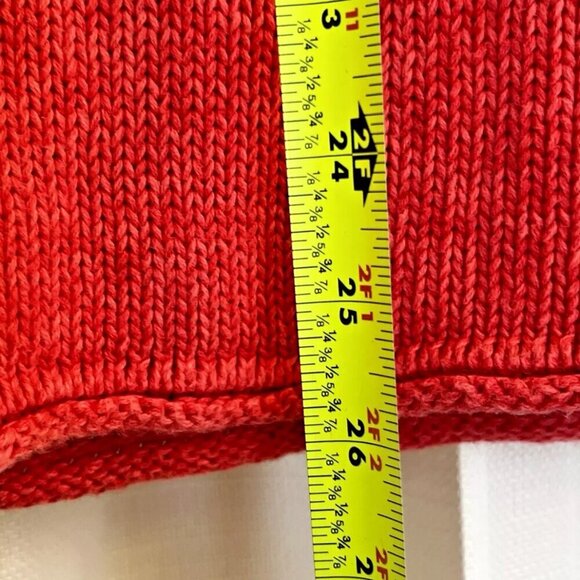 Eddie Bauer Women's‎ Orange Cotton 3 Wood Button Pullover Sweater Size Large - Picture 6 of 7